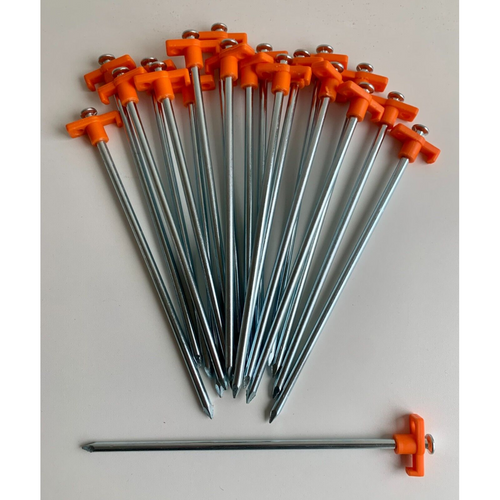 20 x Heavy Duty Hard Ground 25cm Rock Pegs for tents and Awnings