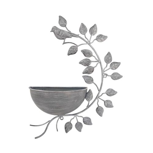 AcaciaHome Durable and Rust-Resistant 42CM Metal Garden Planter  (Grey)